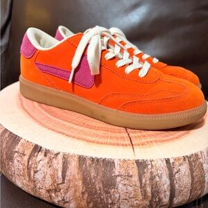 Vibrant Orange and Pink Sneakers